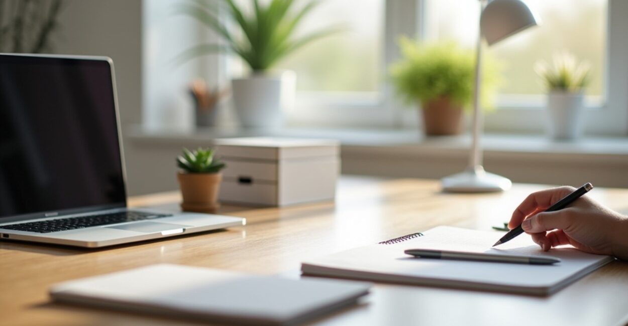 minimalist home office productivity