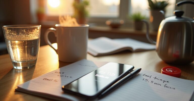 Productive mornings using habit stacking and a 10-min reset